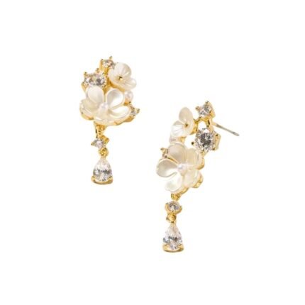 Luisa Linear Flower Drop Earrings Elegant Design