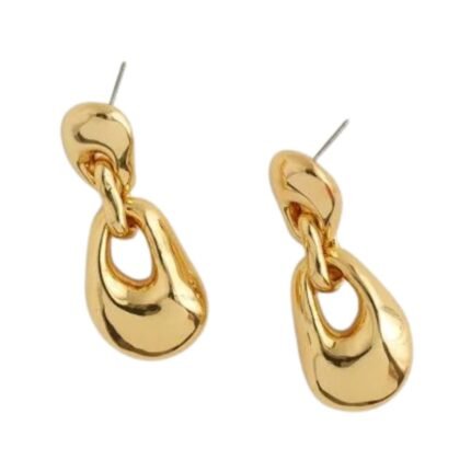 Double Sculpted Drop Earrings Modern Statement Design