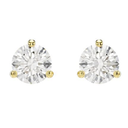 Crystal Solitaire Stud Earrings Classic Round Cut